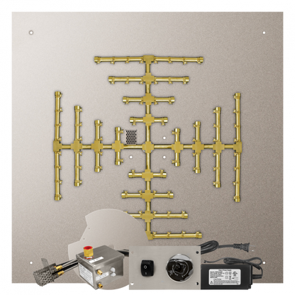 Firegear Pro Series Snowflake 46" Square Flat Pan Natural Gas Fire Pit Burner System With All Weather Electronic Ignition System
