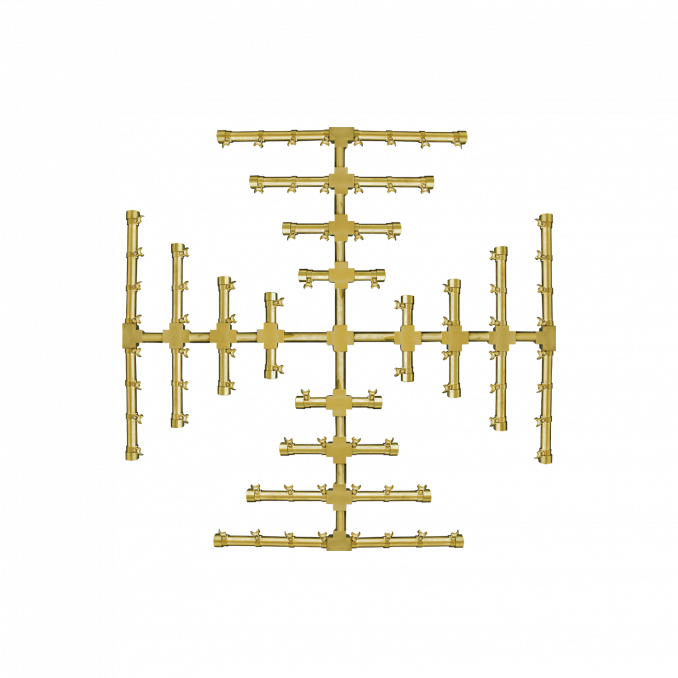 Firegear Pro Series Snowflake 46" Square Flat Pan Natural Gas Fire Pit Burner System With Match Throw Ignition System