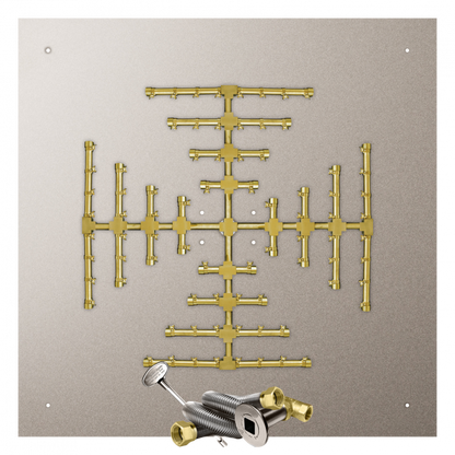 Firegear Pro Series Snowflake 46" Square Flat Pan Natural Gas Fire Pit Burner System With Match Throw Ignition System