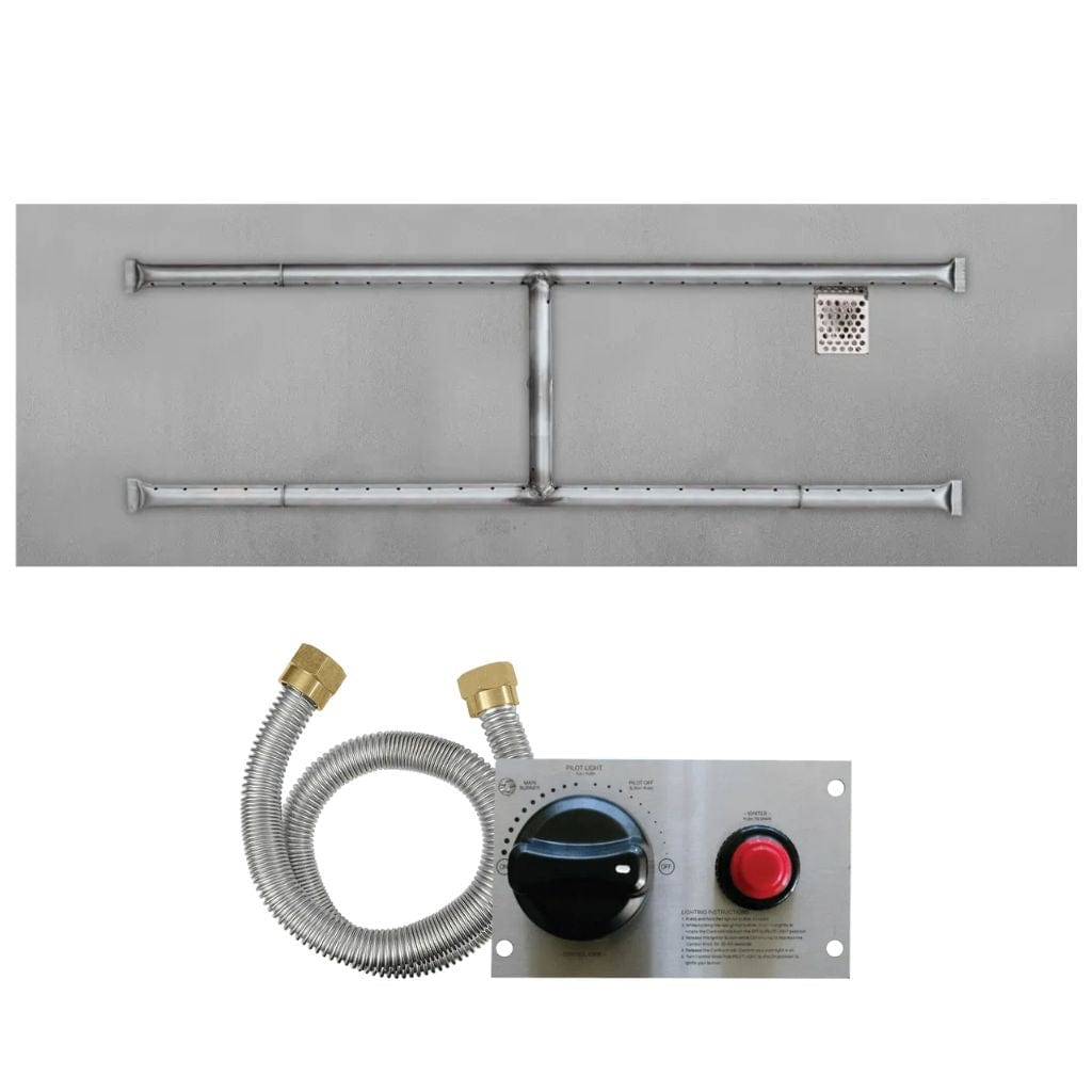 Firegear Sanctuary 1 33" Linear Stainless Steel Natural Gas Burner System With Flat Pan and Thermocouple Piloted Safety Ignition System