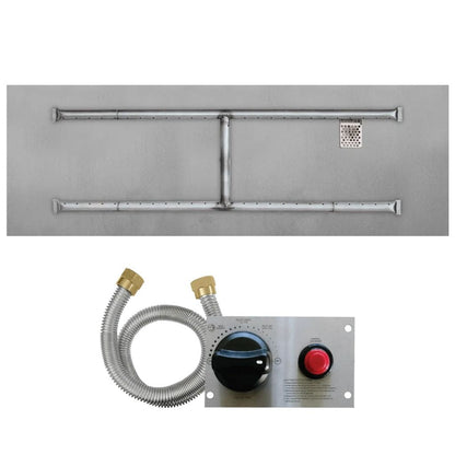 Firegear Sanctuary 1 33" Linear Stainless Steel Propane Gas Burner System With Flat Pan and Thermocouple Piloted Safety Ignition System