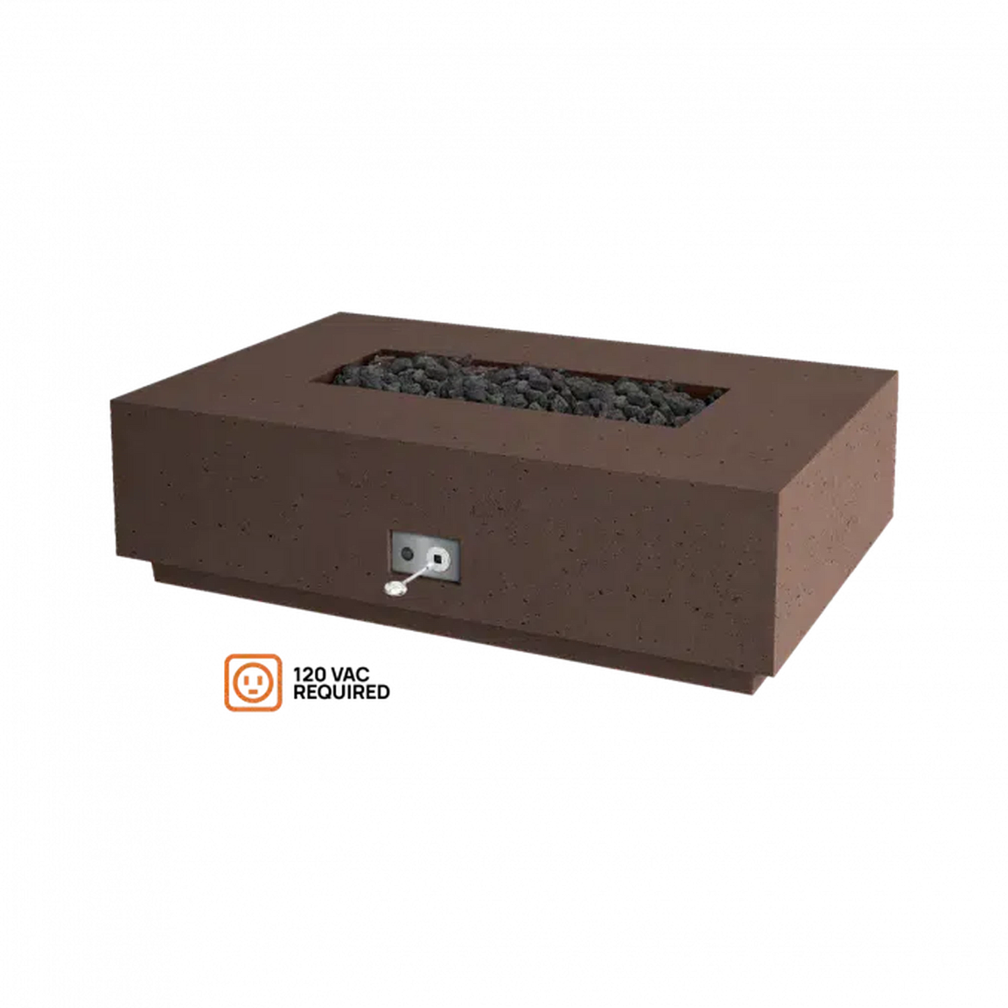 Firegear Sanctuary 1 56" Chocolate Rectangular Stainless Steel Natural Gas Fire Table With All Weather Electronic Ignition System