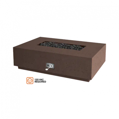 Firegear Sanctuary 1 56" Chocolate Rectangular Stainless Steel Natural Gas Fire Table With All Weather Electronic Ignition System