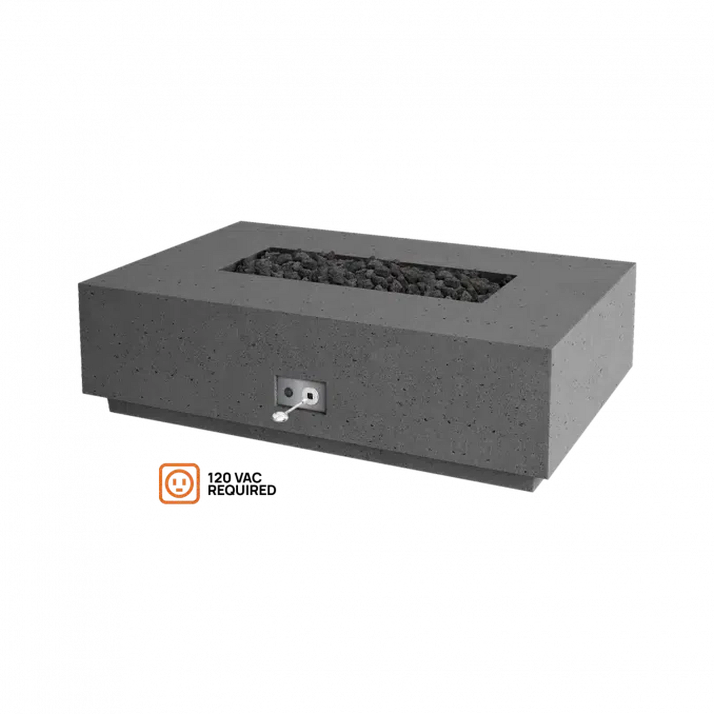 Firegear Sanctuary 1 56" Slate Rectangular Stainless Steel Natural Gas Fire Table With All Weather Electronic Ignition System