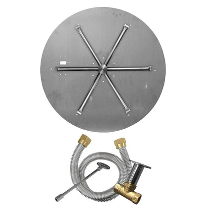 Firegear Sanctuary 2 34" Round Stainless Steel Natural Gas Burner System With Flat Pan and Match Throw Ignition System