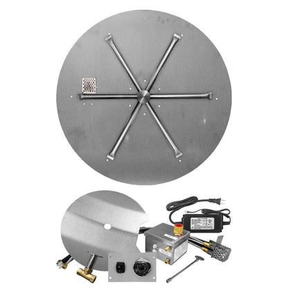 Firegear Sanctuary 2 34" Round Stainless Steel Propane Gas Burner System With With Flat Pan and All Weather Electronic Ignition System