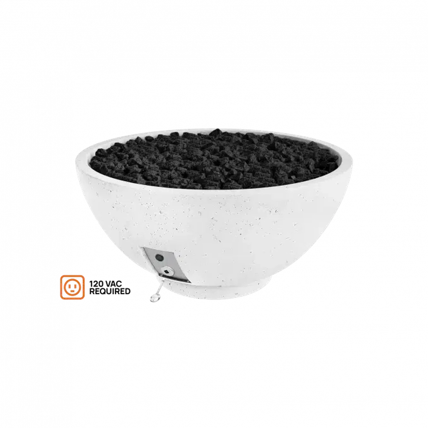 Firegear Sanctuary 2 39" Arctic Round Propane Gas Fire Pit Bowl With All Weather Electronic Ignition System