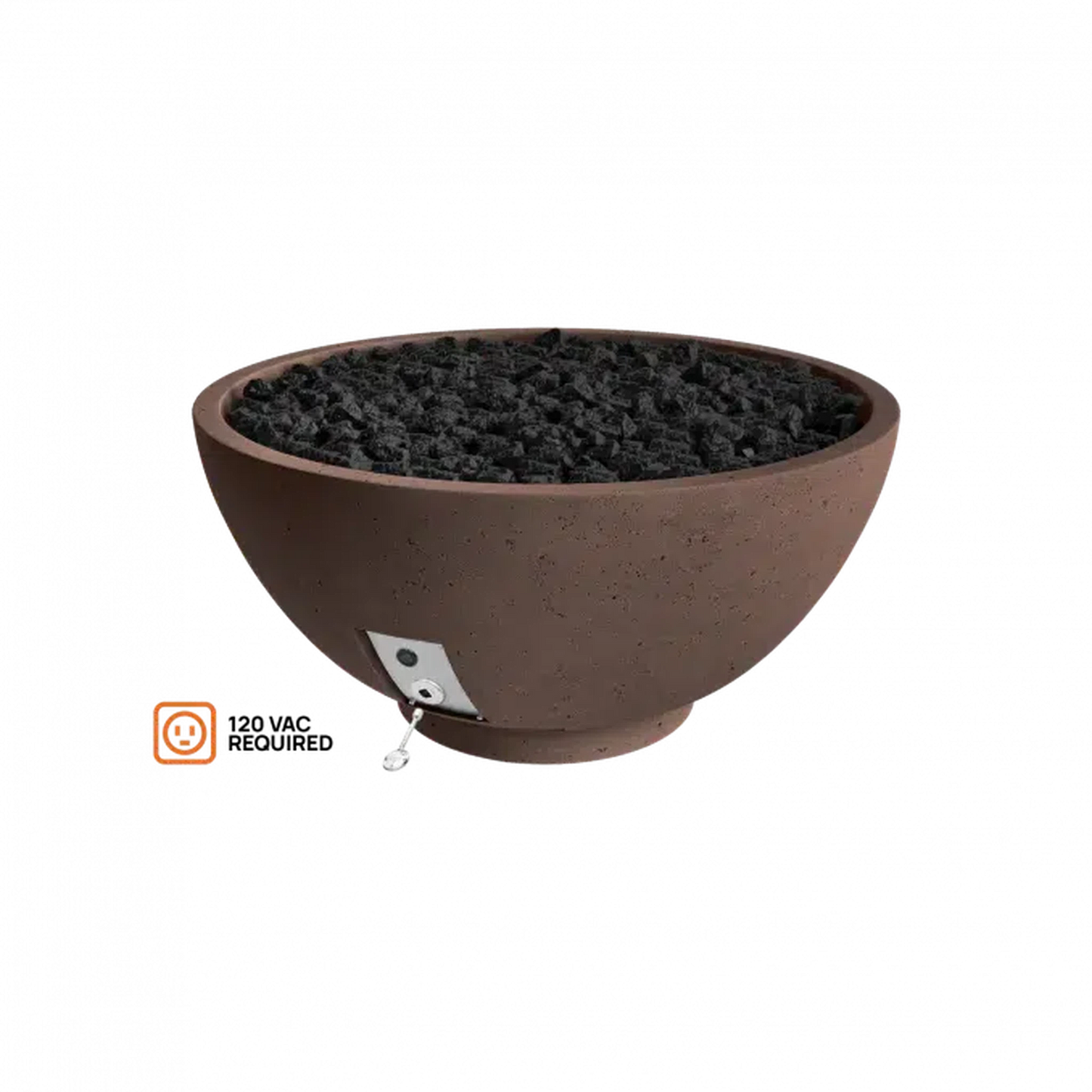 Firegear Sanctuary 2 39" Chocolate Round Propane Gas Fire Pit Bowl With All Weather Electronic Ignition System