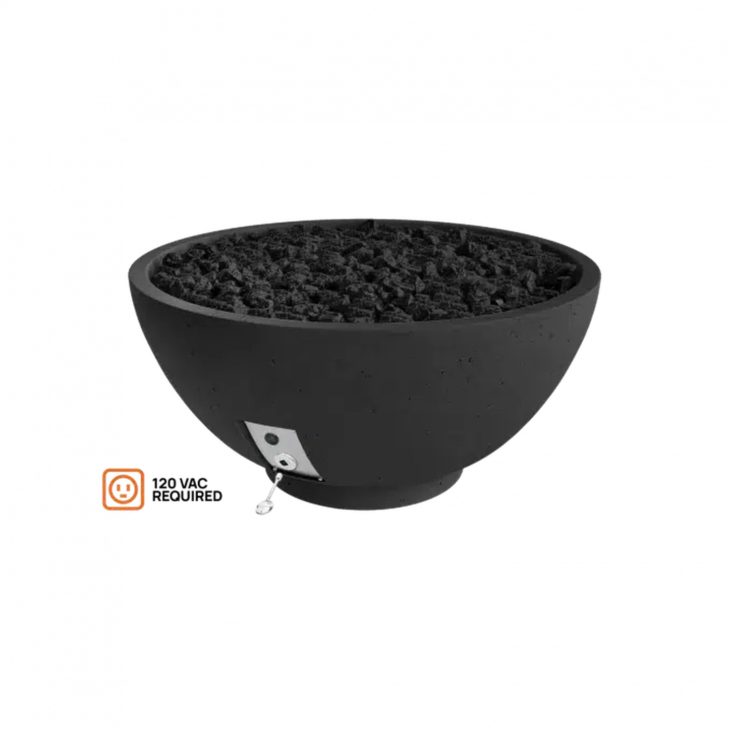 Firegear Sanctuary 2 39" Raven Round Propane Gas Fire Pit Bowl With All Weather Electronic Ignition System