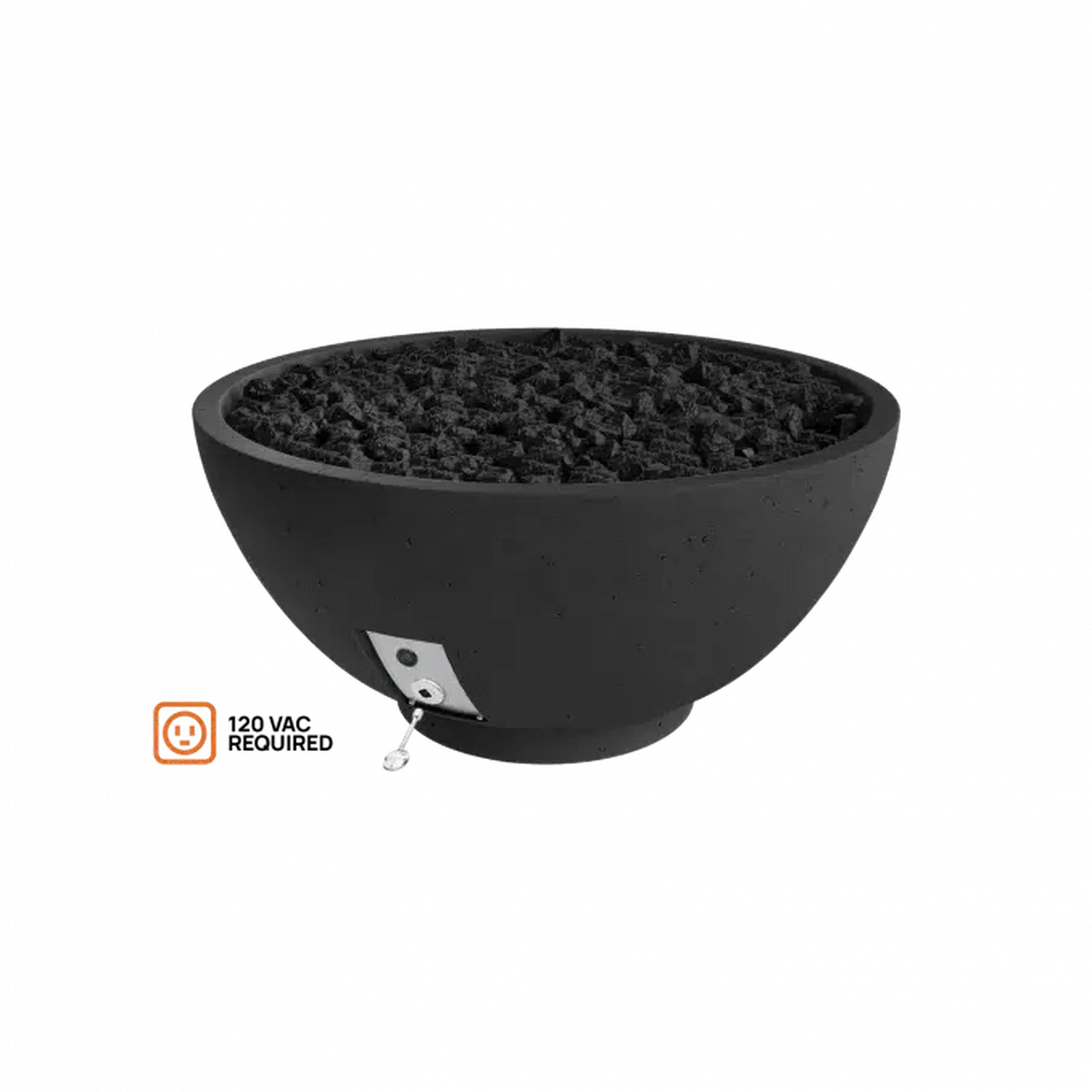 Firegear Sanctuary 2 39" Raven Round Propane Gas Fire Pit Bowl With All Weather Electronic Ignition System