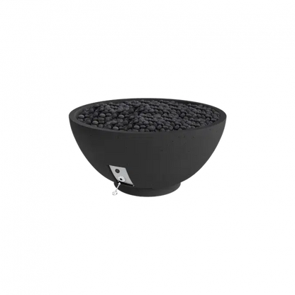 Firegear Sanctuary 3 30" Raven Round Natural Gas Fire Pit Bowl With Match Throw Ignition System