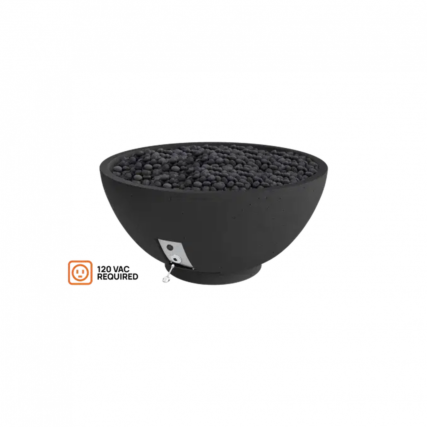 Firegear Sanctuary 3 30" Raven Round Propane Gas Fire Pit Bowl With All Weather Electronic Ignition System