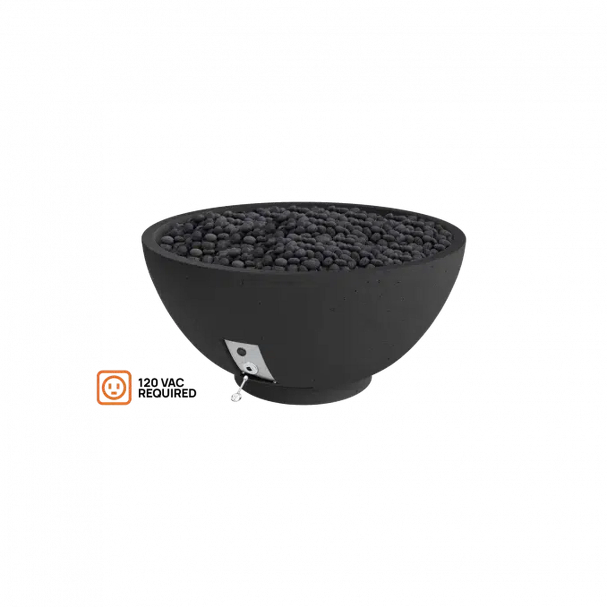 Firegear Sanctuary 3 30" Raven Round Propane Gas Fire Pit Bowl With All Weather Electronic Ignition System