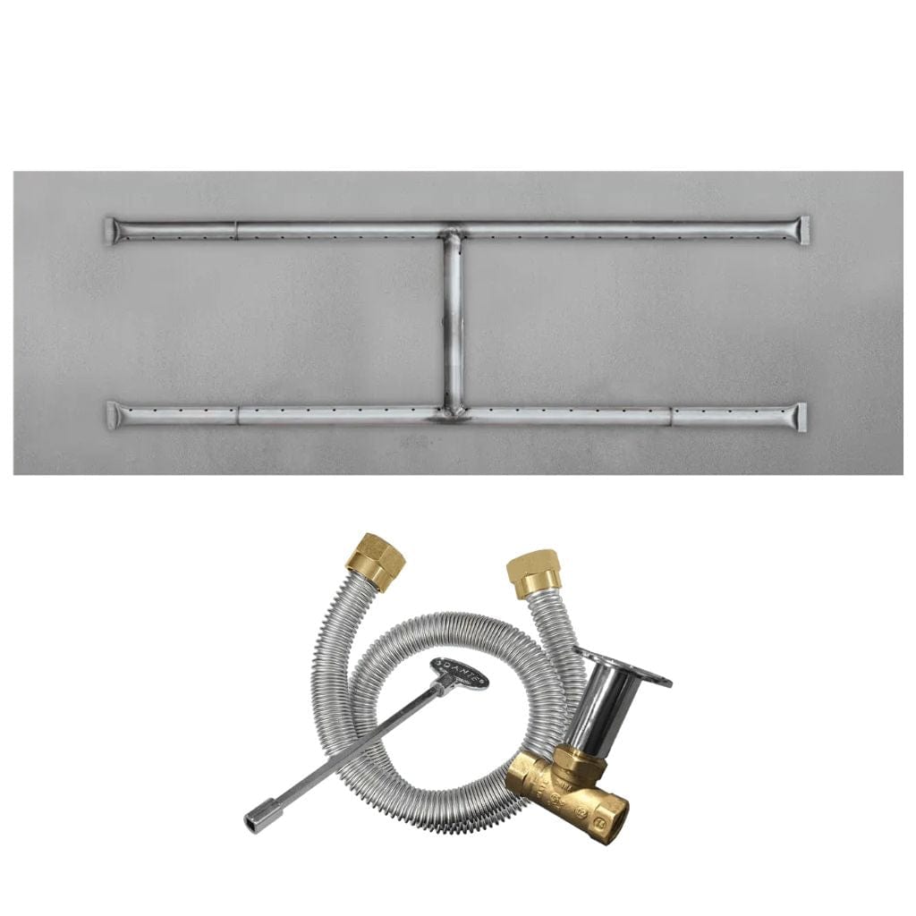 Firegear Sanctuary 76 51" Linear Stainless Steel Natural Gas H Burner System With Flat Pan and Match Throw Ignition System