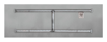 Firegear Sanctuary 76 51" Linear Stainless Steel Propane Gas H Burner System With Flat Pan and All Weather Electronic Ignition System