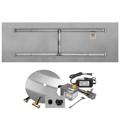 Firegear Sanctuary 76 51" Linear Stainless Steel Propane Gas H Burner System With Flat Pan and All Weather Electronic Ignition System