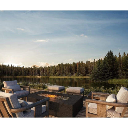 Firegear Sanctuary 76 76" Slate Rectangular Stainless Steel Natural Gas Fire Table With All Weather Electronic Ignition System