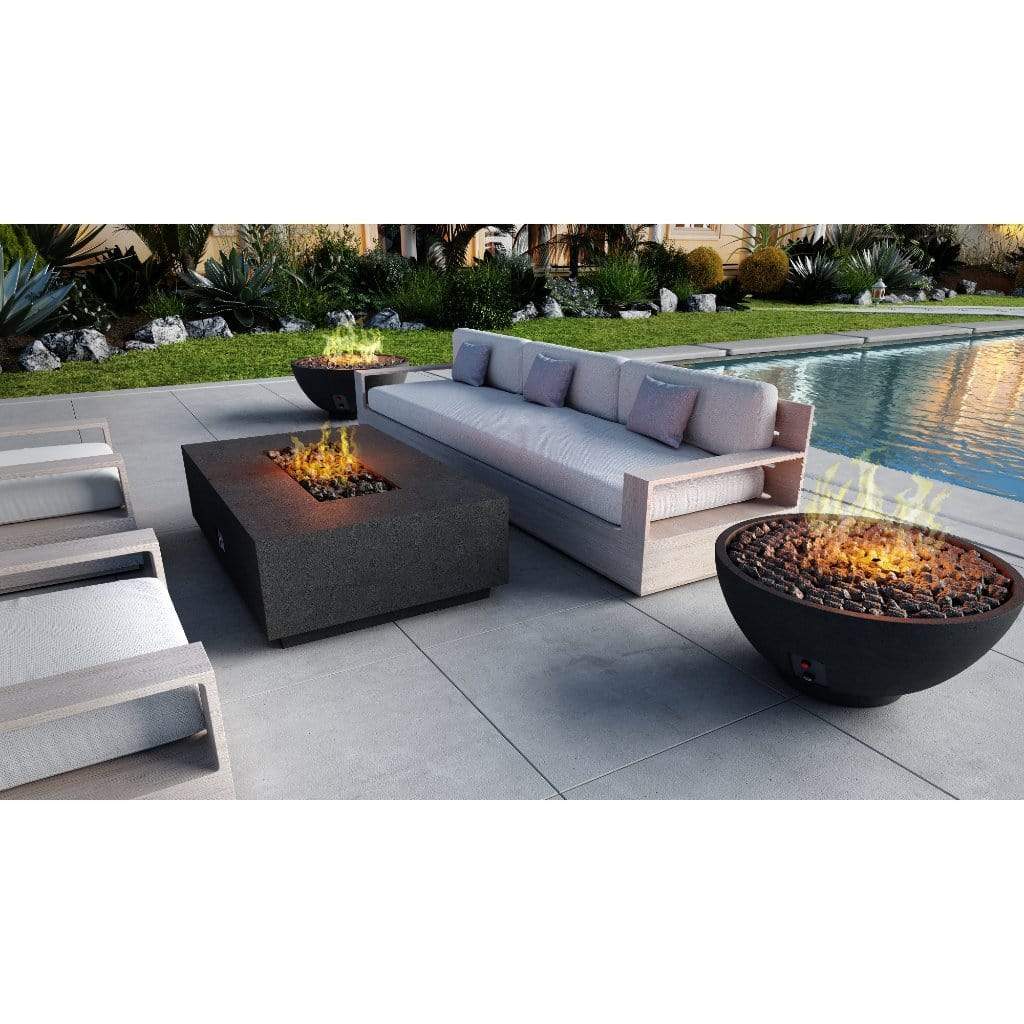 Firegear Sanctuary 76 76" Slate Rectangular Stainless Steel Natural Gas Fire Table With Match Throw Ignition System