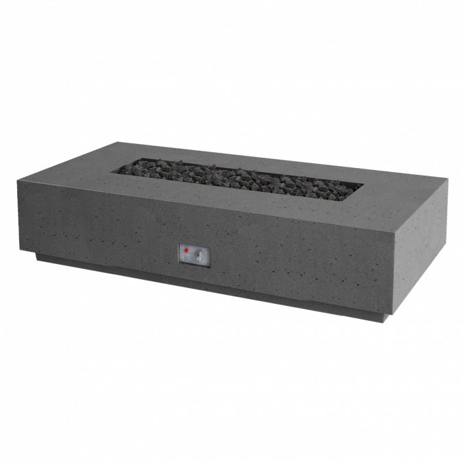 Firegear Sanctuary 76 76" Slate Rectangular Stainless Steel Natural Gas Fire Table With Thermocouple Piloted Safety Ignition System