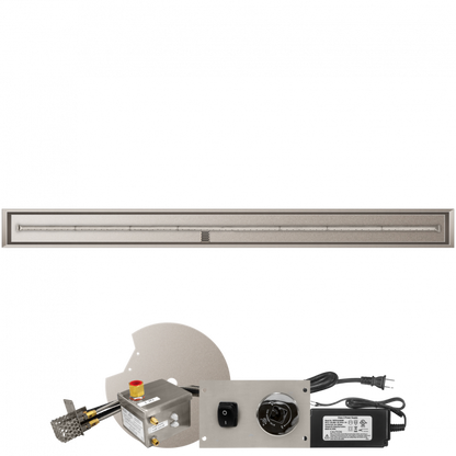 Firegear Stainless Steel Linear Drop-In Pan T Burner Gas Fire Pit Kit w/ AWS Electronic Ignition System