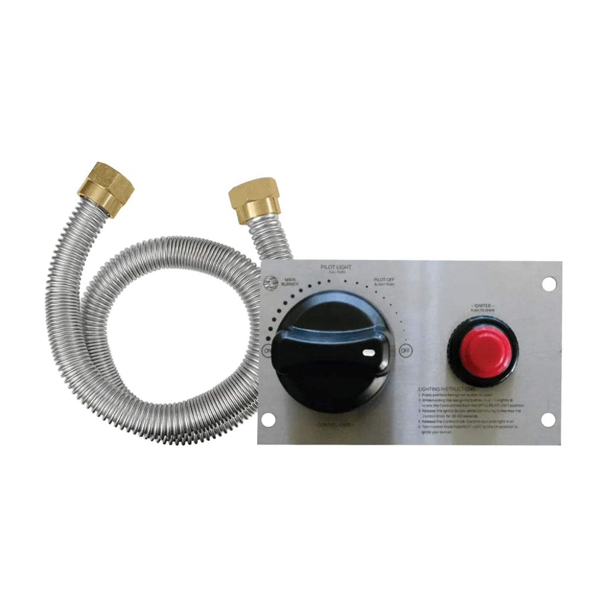 Firegear Stainless Steel Series 33" Round Drop-In Pan Propane Gas Fire Pit Burner System With Thermocouple Piloted Safety Ignition System