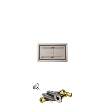 Firegear Stainless Steel Series 24" x 12" Linear Drop-In Pan Natural Gas Fire Pit H Burner System With Match Throw Ignition System