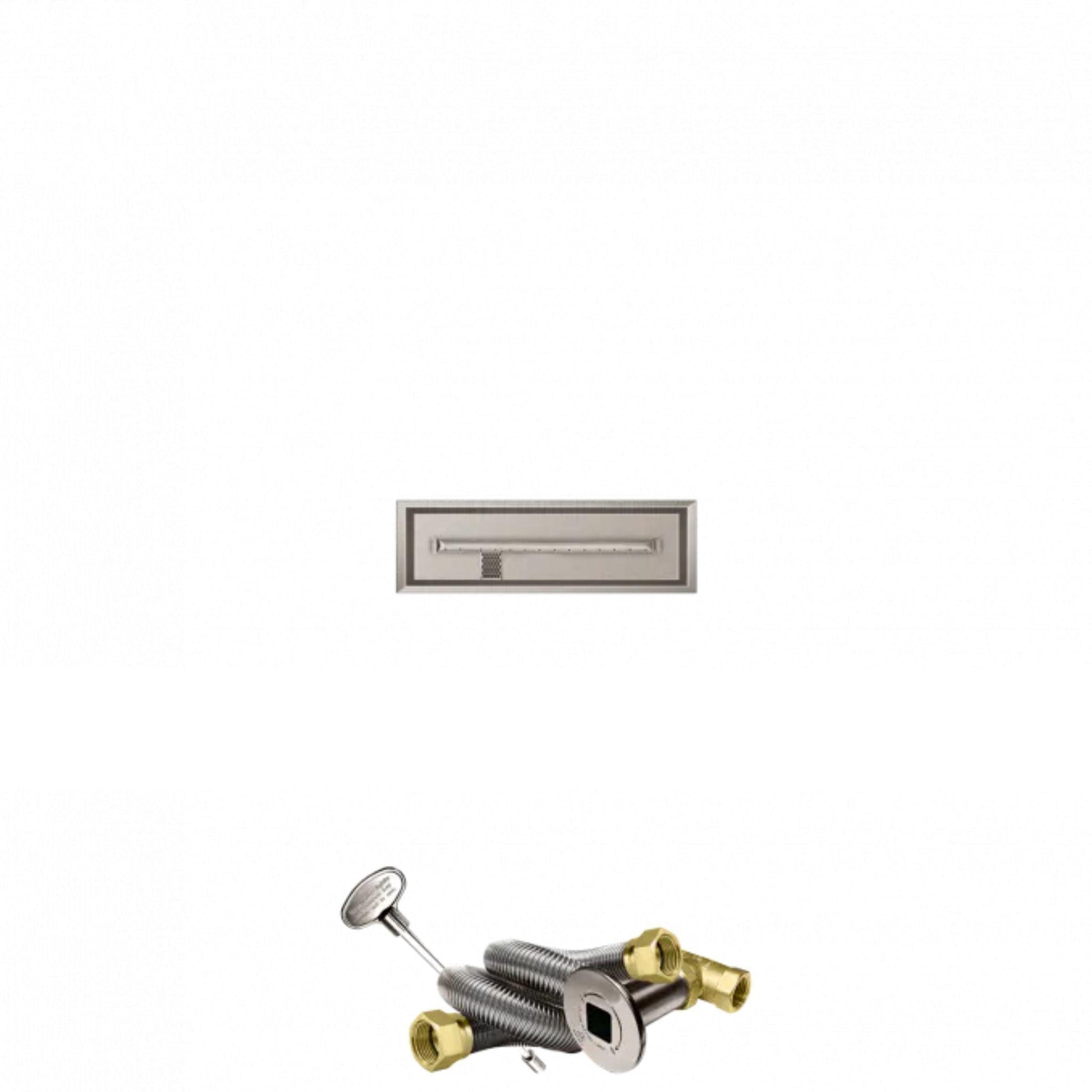 Firegear Stainless Steel Series 24" x 6" Linear Drop-In Pan Natural Gas Fire Pit T Burner System With Match Throw Ignition System