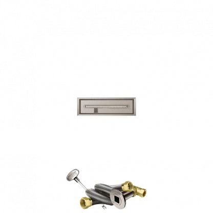 Firegear Stainless Steel Series 24" x 6" Linear Drop-In Pan Natural Gas Fire Pit T Burner System With Match Throw Ignition System
