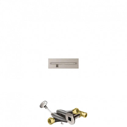 Firegear Stainless Steel Series 24" x 8" Linear Flat Pan Natural Gas Fire Pit T Burner System With Match Throw Ignition System