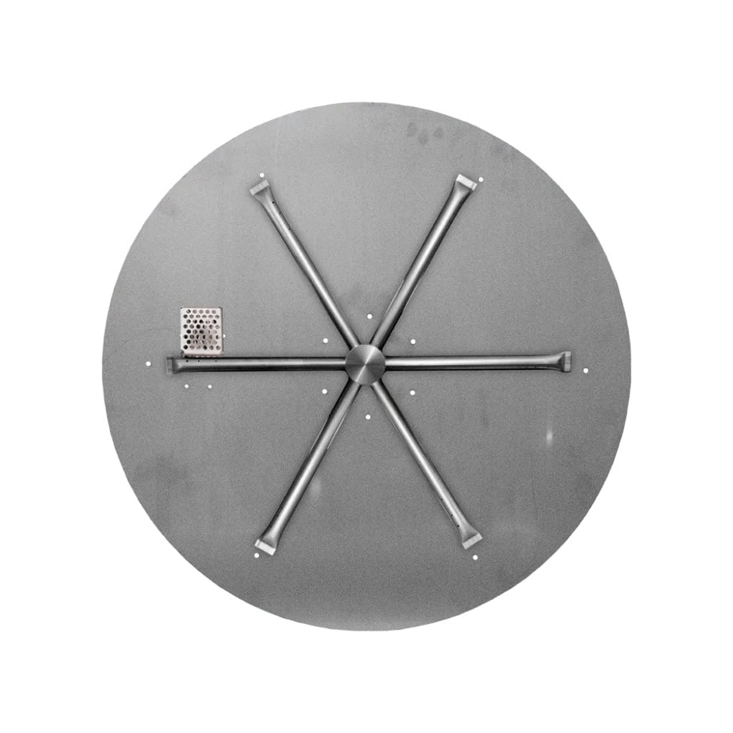 Firegear Stainless Steel Series 44" Round Flat Pan Propane Gas Fire Pit Burner System With All Weather Electronic Ignition System