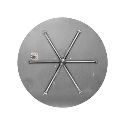 Firegear Stainless Steel Series 44" Round Flat Pan Propane Gas Fire Pit Burner System With All Weather Electronic Ignition System