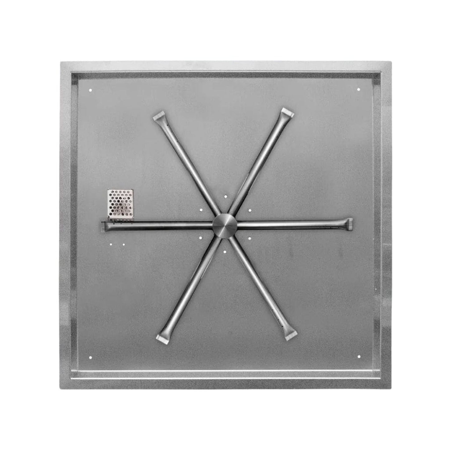 Firegear Stainless Steel Series 26" Square Drop-In Pan Propane Gas Fire Pit Burner System With Thermocouple Piloted Safety Ignition System