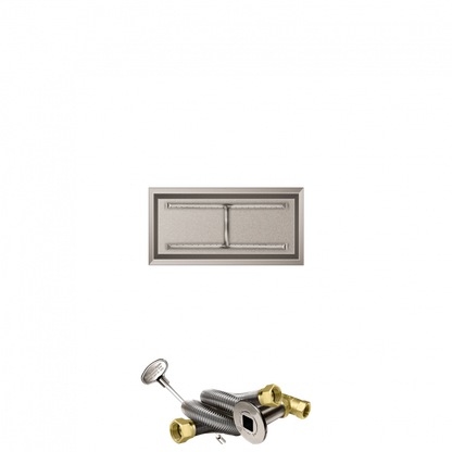 Firegear Stainless Steel Series 30" x 12" Linear Drop-In Pan Natural Gas Fire Pit H Burner System With Match Throw Ignition System