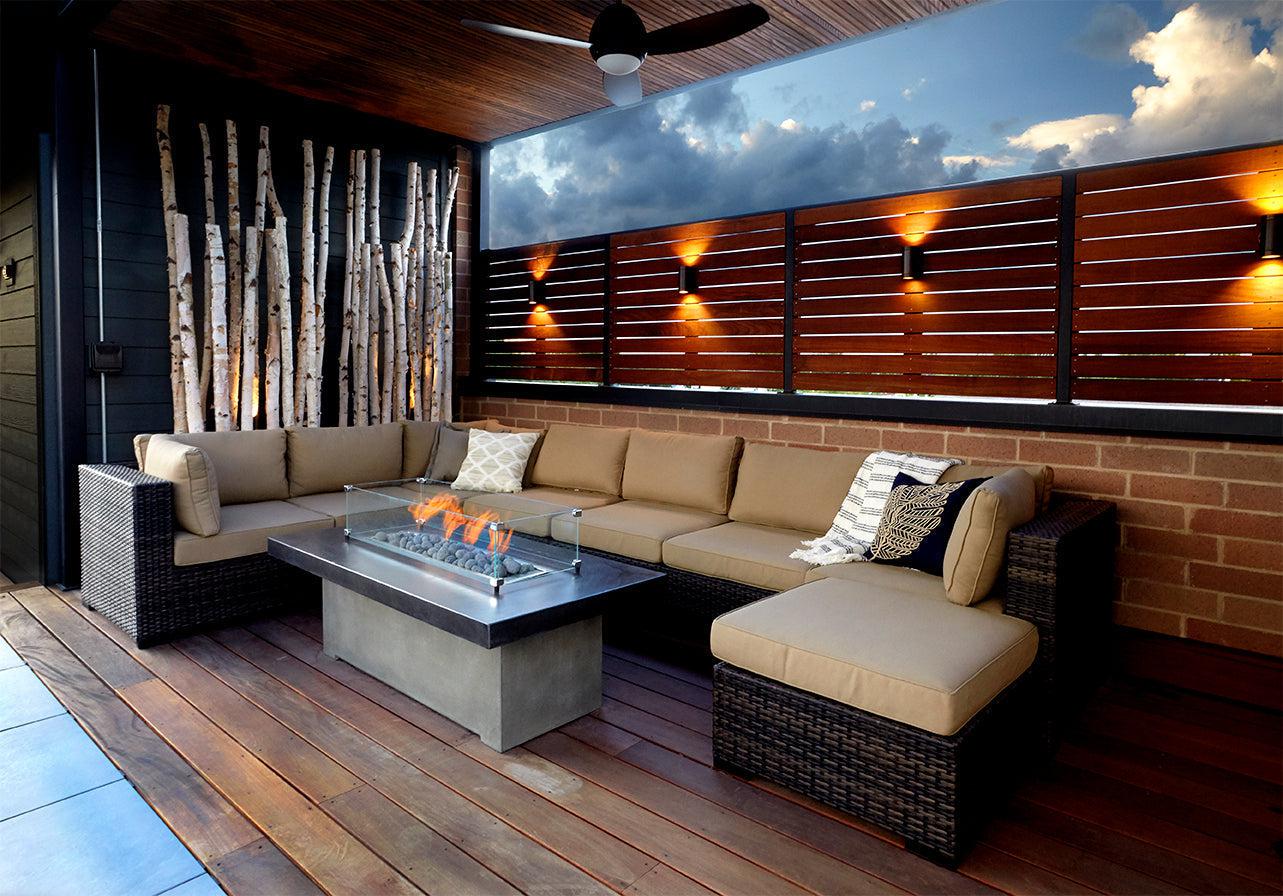 Firegear Stainless Steel Series 30" x 14" Linear Flat Pan Natural Gas Fire Pit H Burner System With Match Throw Ignition System