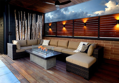 Firegear Stainless Steel Series 30" x 14" Linear Flat Pan Natural Gas Fire Pit H Burner System With Match Throw Ignition System