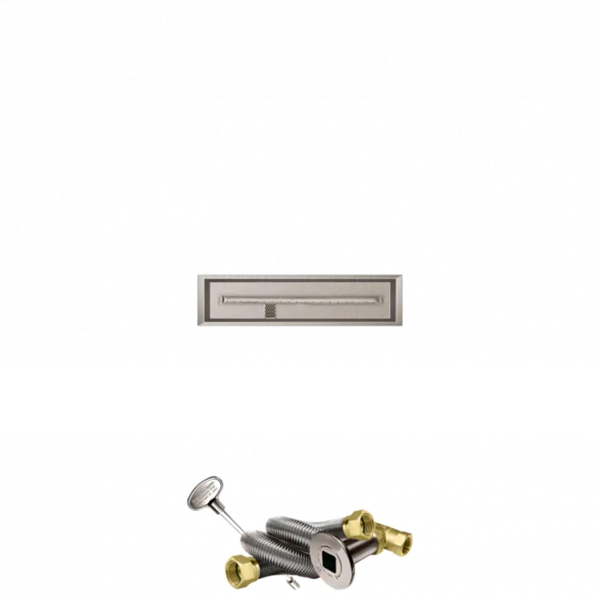 Firegear Stainless Steel Series 30" x 6" Linear Drop-In Pan Natural Gas Fire Pit T Burner System With Match Throw Ignition System