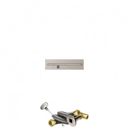 Firegear Stainless Steel Series 30" x 8" Linear Flat Pan Natural Gas Fire Pit T Burner System With Match Throw Ignition System