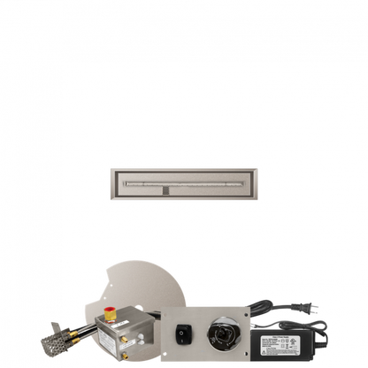 Firegear Stainless Steel Series 36" x 6" Linear Drop-In Pan Natural Gas Fire Pit T Burner System With All Weather Electronic Ignition System