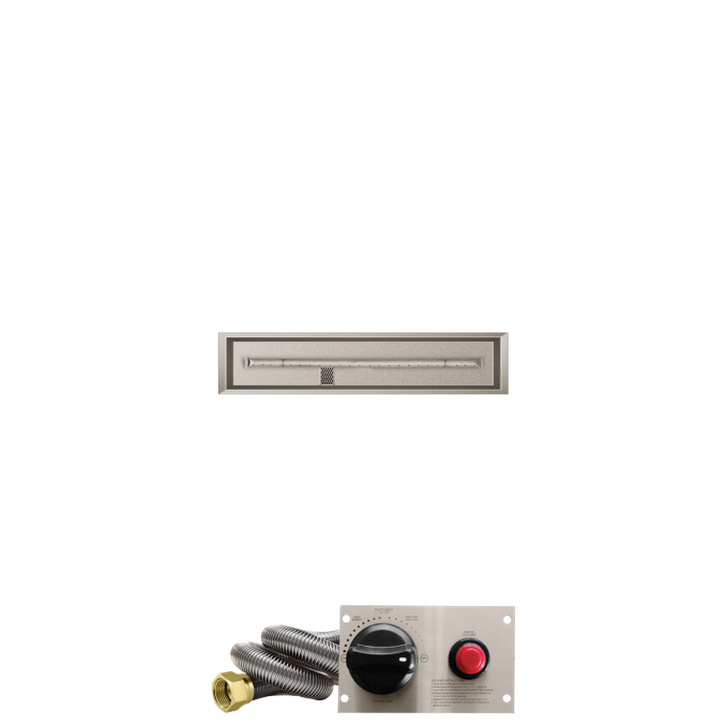 Firegear Stainless Steel Series 36" x 6" Linear Drop-In Pan Propane Gas Fire Pit T Burner System With Thermocouple Piloted Safety Ignition System