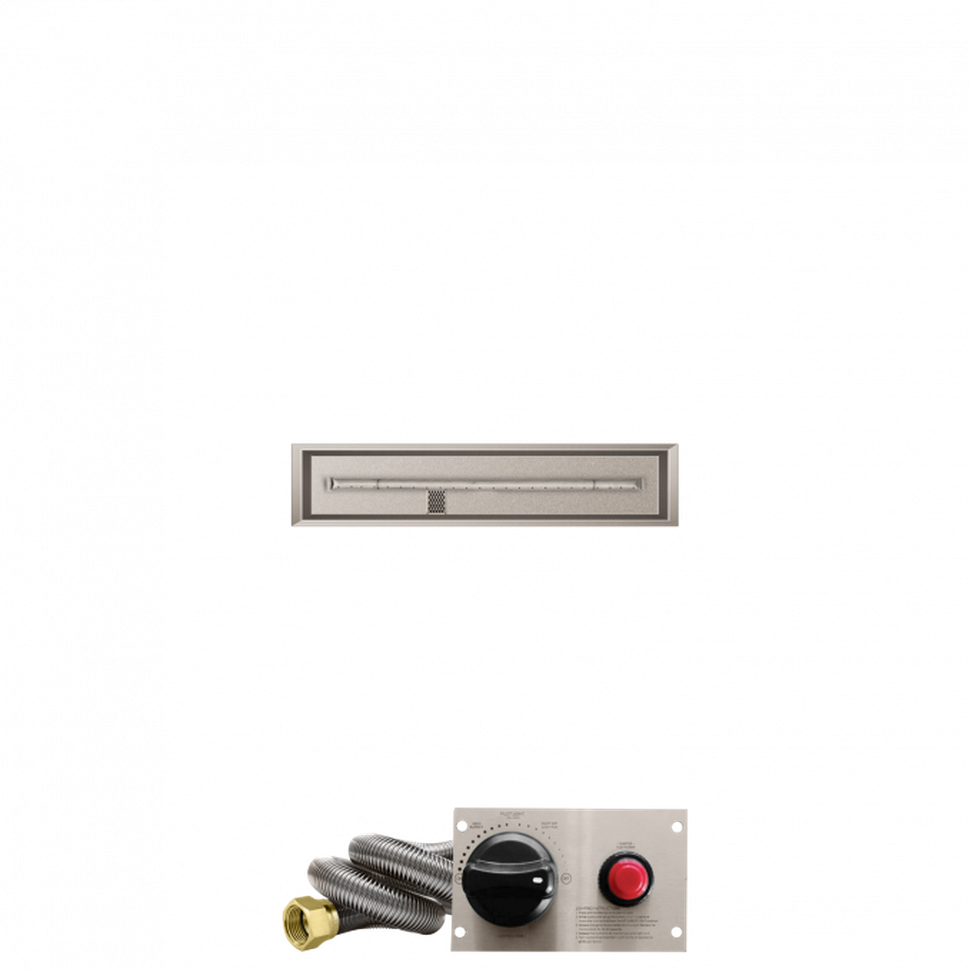 Firegear Stainless Steel Series 36" x 6" Linear Drop-In Pan Propane Gas Fire Pit T Burner System With Thermocouple Piloted Safety Ignition System