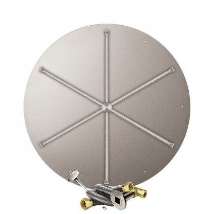 Firegear Stainless Steel Series 39" Round Flat Pan Natural Gas Fire Pit Burner System With Match Throw Ignition System