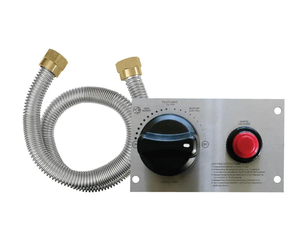 Firegear Stainless Steel Series 39" Round Flat Pan Natural Gas Fire Pit Burner System With Thermocouple Piloted Safety Ignition System