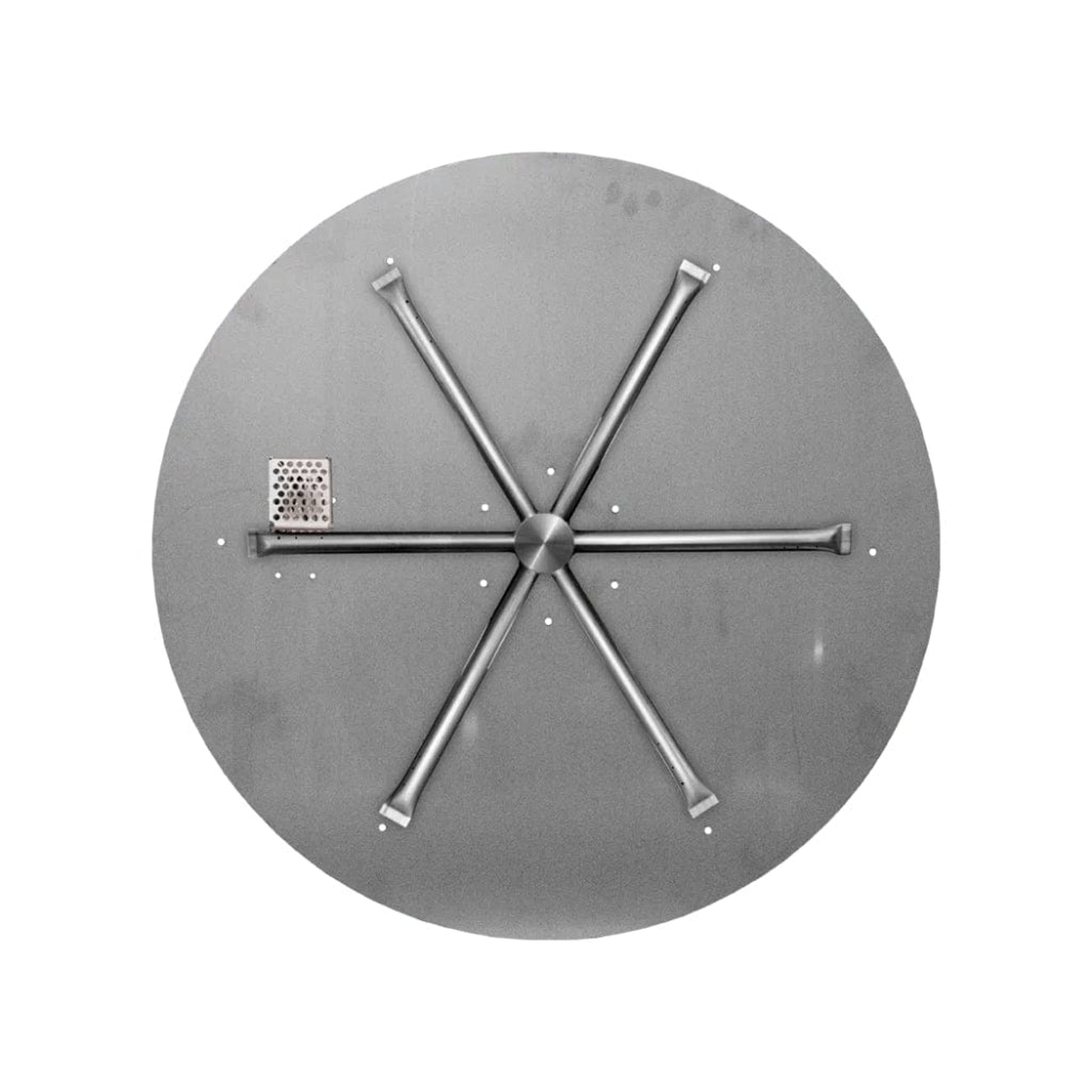 Firegear Stainless Steel Series 39" Round Flat Pan Propane Gas Fire Pit Burner System With All Weather Electronic Ignition System