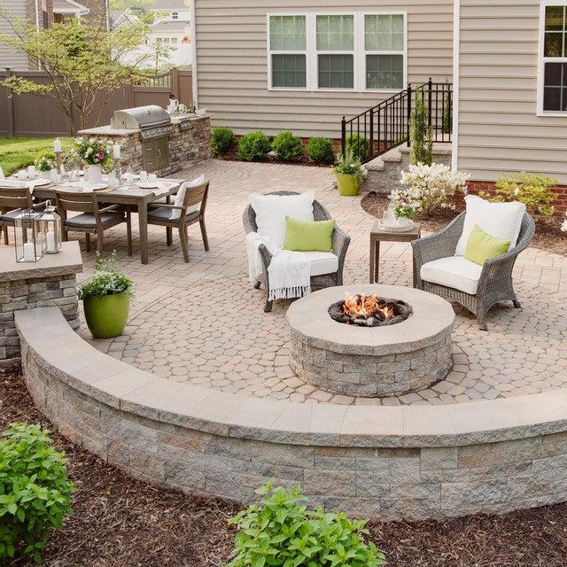 Firegear Stainless Steel Series 39" Round Flat Pan Propane Gas Fire Pit Burner System With Thermocouple Piloted Safety Ignition System