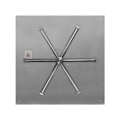 Firegear Stainless Steel Series 40" Square Flat Pan Propane Gas Fire Pit Burner System With All Weather Electronic Ignition System