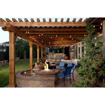 Firegear Stainless Steel Series 26" Round Flat Pan Natural Gas Fire Pit Burner System With Match Throw Ignition System