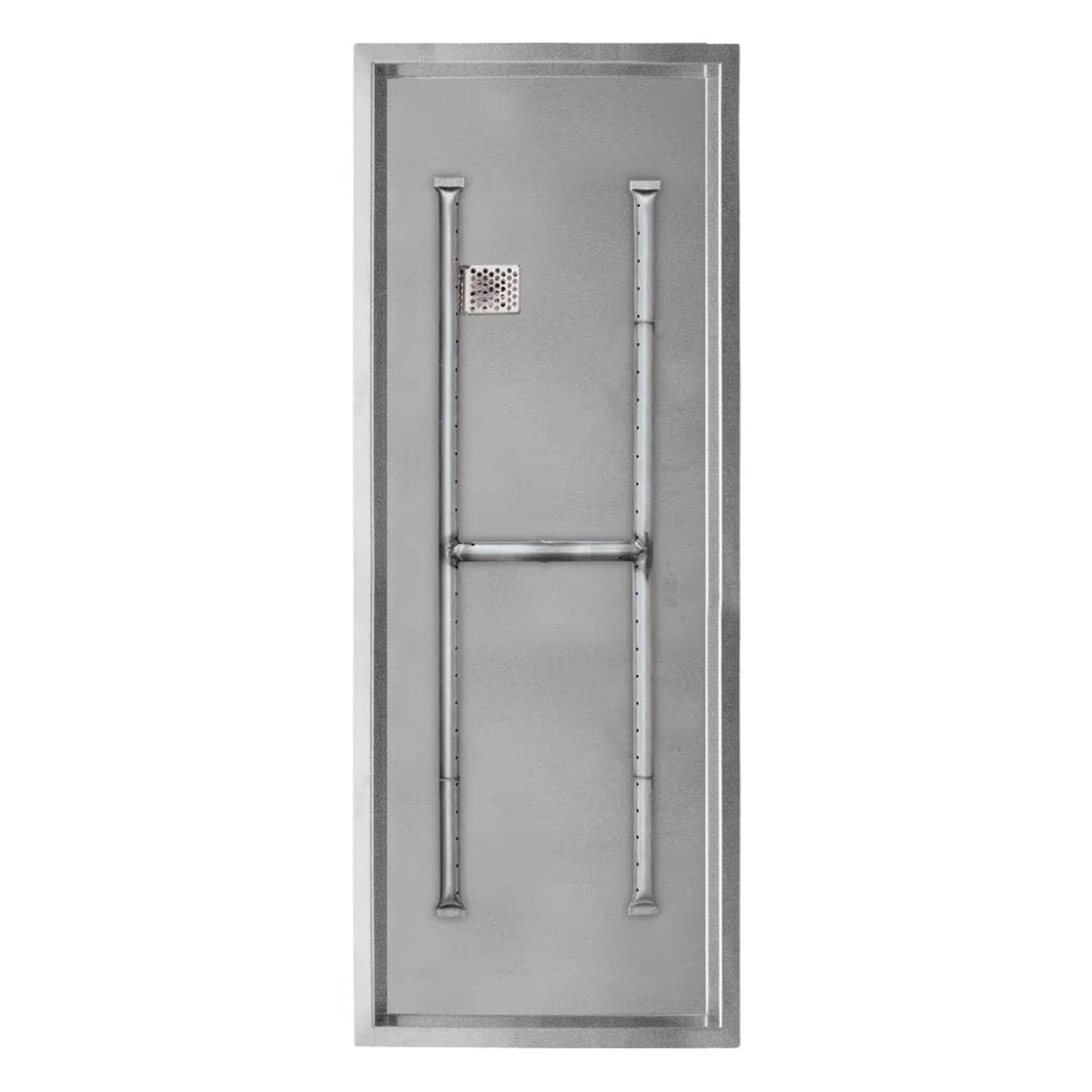 Firegear Stainless Steel Series 36" x 14" Linear Drop-In Pan Natural Gas Fire Pit H Burner System With Thermocouple Piloted Safety Ignition System