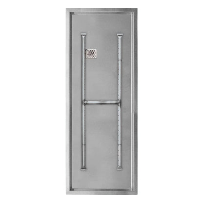 Firegear Stainless Steel Series 36" x 14" Linear Drop-In Pan Natural Gas Fire Pit H Burner System With Thermocouple Piloted Safety Ignition System