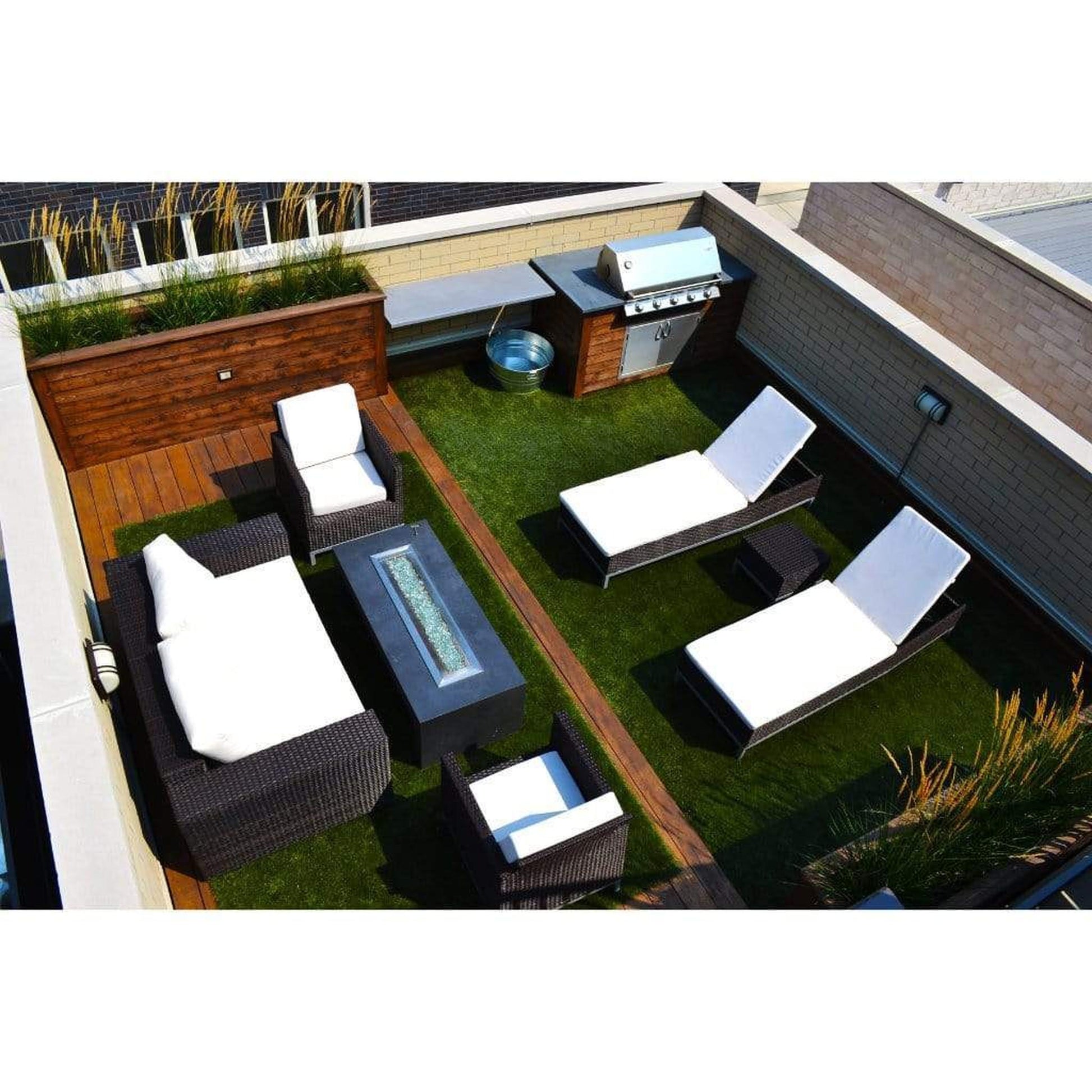 Firegear Stainless Steel Series 36" x 14" Linear Flat Pan Natural Gas Fire Pit H Burner System With Thermocouple Piloted Safety Ignition System