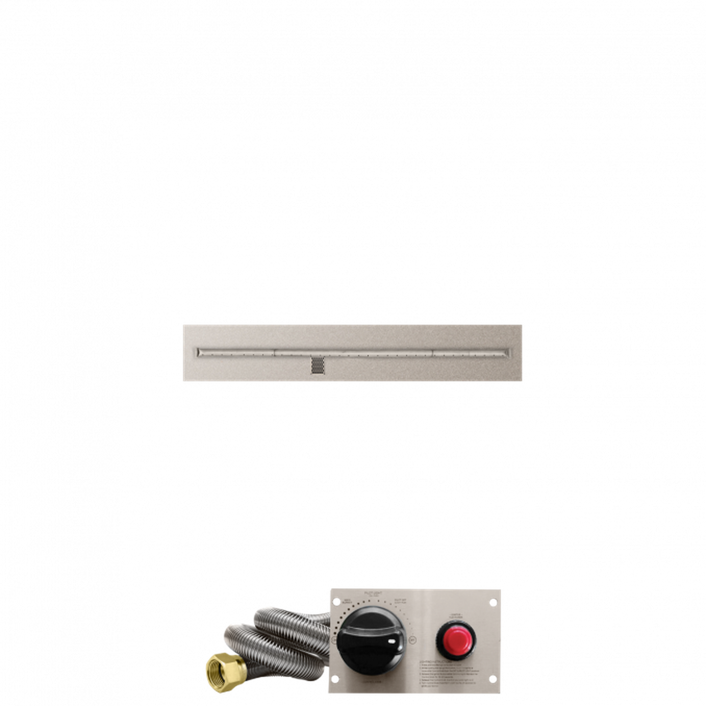 Firegear Stainless Steel Series 72" x 8" Linear Flat Pan Propane Gas Fire Pit T Burner System With Thermocouple Piloted Safety Ignition System